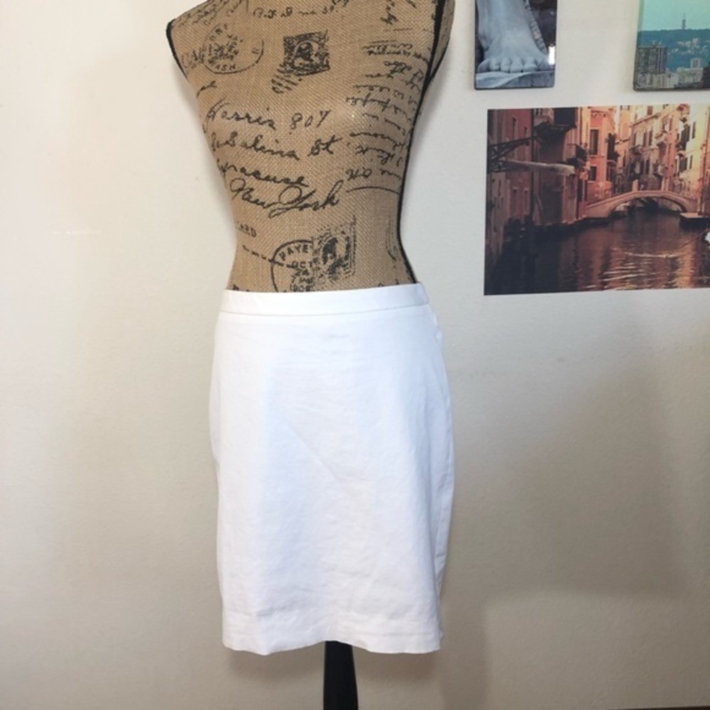 J Crew winter white cotton stretch pencil skirt, Sz. 6P